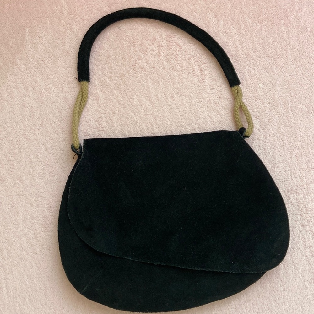 Vintage natural leather suede bag